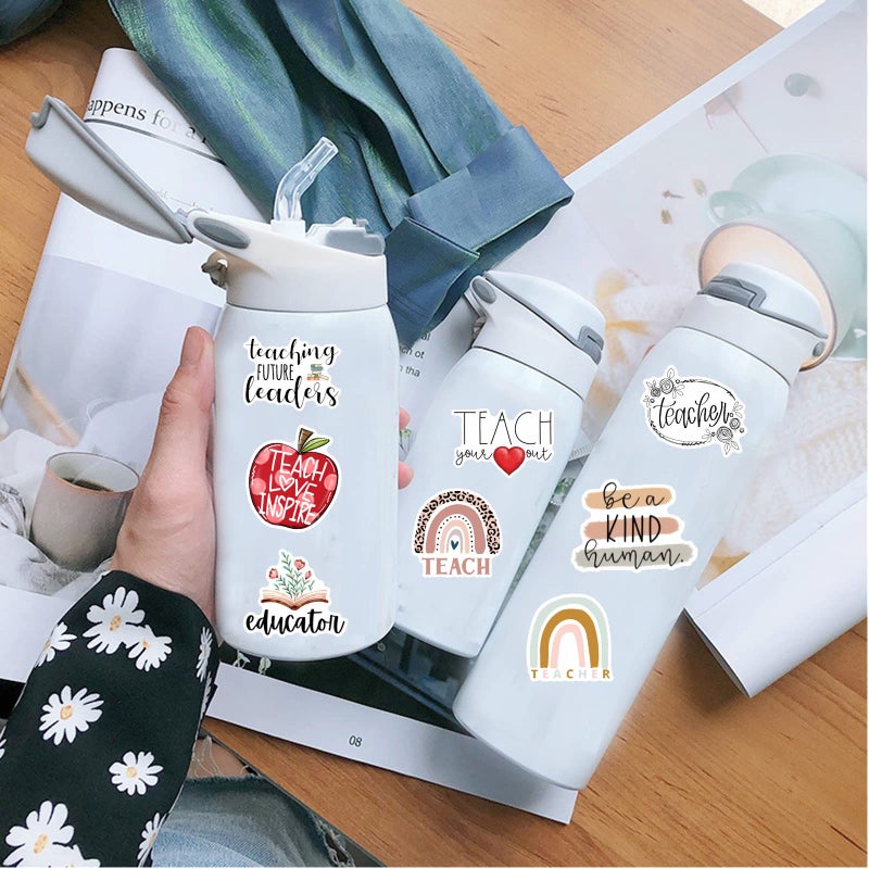 CAKOLINK Teacher Stickers 50 Pcs  Vinyl Waterproof Teacher Stickers for Laptop Water Bottles Notebook  Teacher Appreciation Gifts in Bulk - Image 5